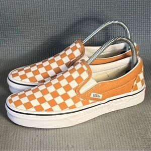 Vans Checkerboard Classic Slip On Shoes Yellow/White Women’s Size 7